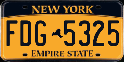 NY license plate FDG5325
