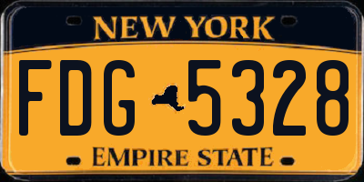 NY license plate FDG5328