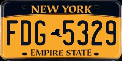 NY license plate FDG5329