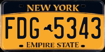 NY license plate FDG5343