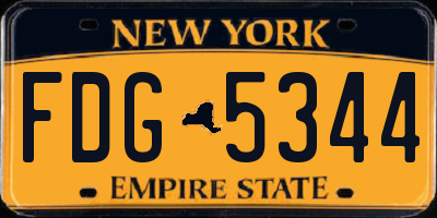 NY license plate FDG5344