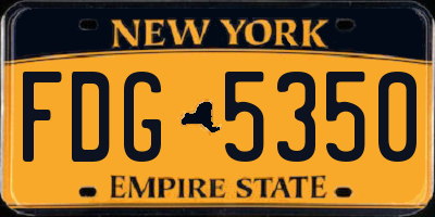 NY license plate FDG5350