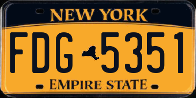 NY license plate FDG5351