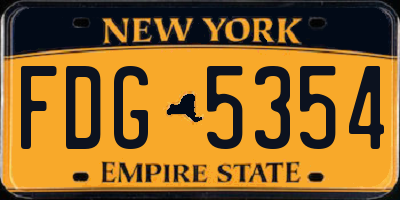 NY license plate FDG5354