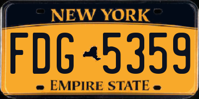 NY license plate FDG5359