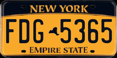 NY license plate FDG5365