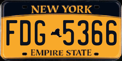 NY license plate FDG5366