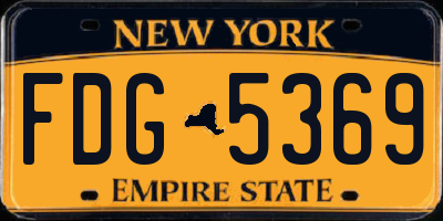 NY license plate FDG5369