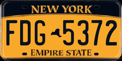 NY license plate FDG5372