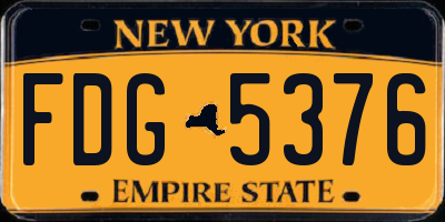 NY license plate FDG5376