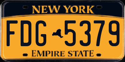 NY license plate FDG5379