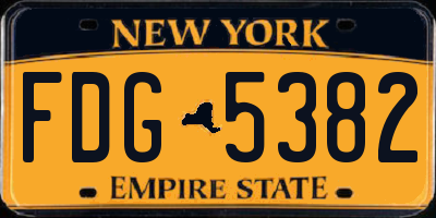 NY license plate FDG5382