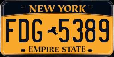NY license plate FDG5389