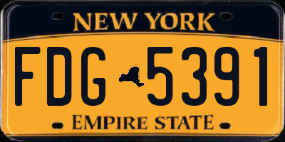NY license plate FDG5391