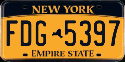 NY license plate FDG5397