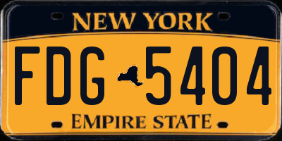 NY license plate FDG5404