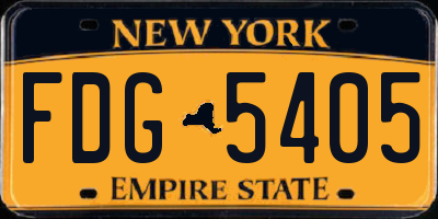 NY license plate FDG5405
