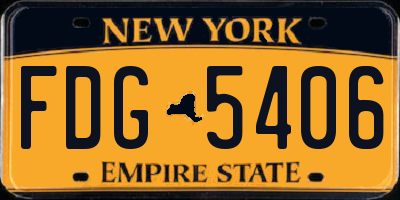 NY license plate FDG5406