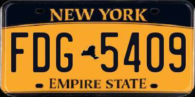 NY license plate FDG5409