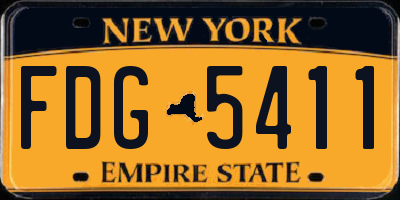 NY license plate FDG5411