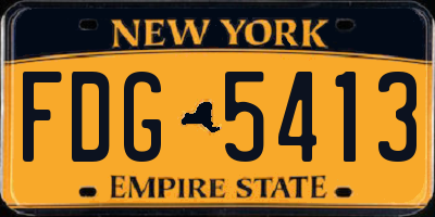 NY license plate FDG5413