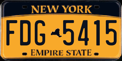NY license plate FDG5415