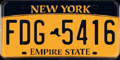 NY license plate FDG5416
