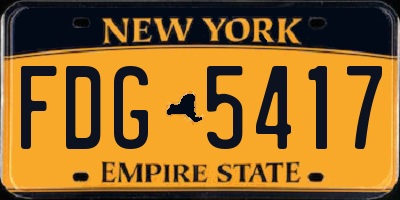 NY license plate FDG5417