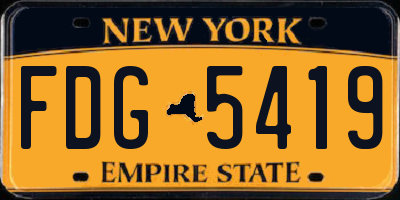NY license plate FDG5419