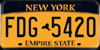 NY license plate FDG5420