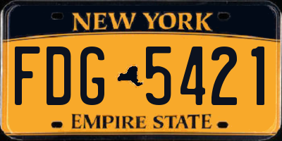 NY license plate FDG5421