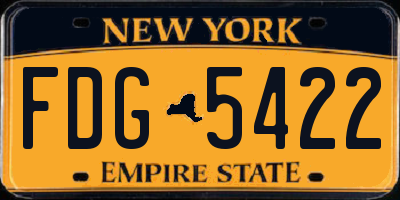 NY license plate FDG5422