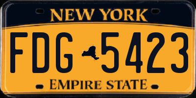 NY license plate FDG5423