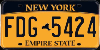 NY license plate FDG5424