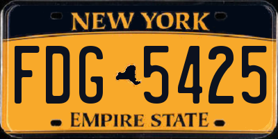 NY license plate FDG5425