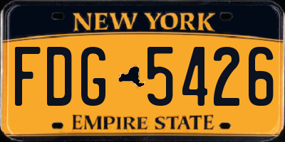 NY license plate FDG5426