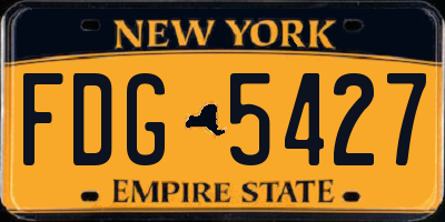 NY license plate FDG5427