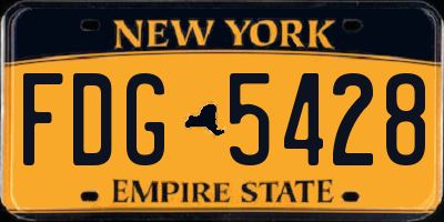 NY license plate FDG5428