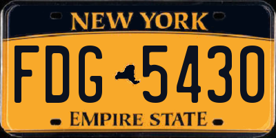 NY license plate FDG5430