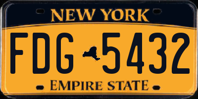 NY license plate FDG5432