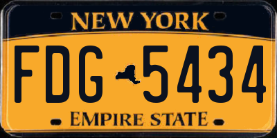 NY license plate FDG5434