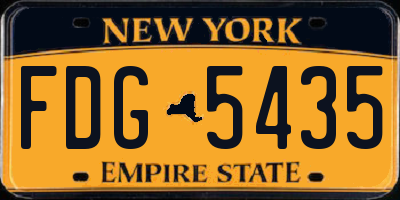 NY license plate FDG5435