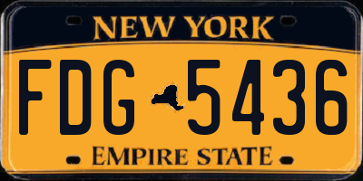 NY license plate FDG5436