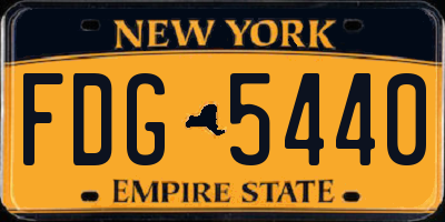 NY license plate FDG5440