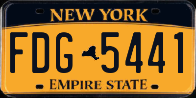 NY license plate FDG5441