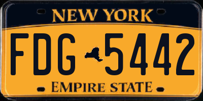 NY license plate FDG5442