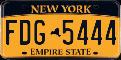 NY license plate FDG5444