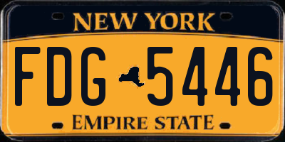 NY license plate FDG5446
