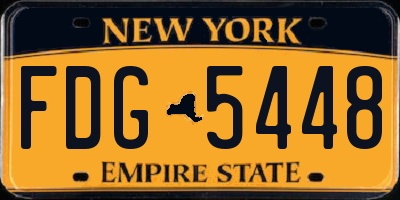 NY license plate FDG5448
