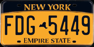NY license plate FDG5449
